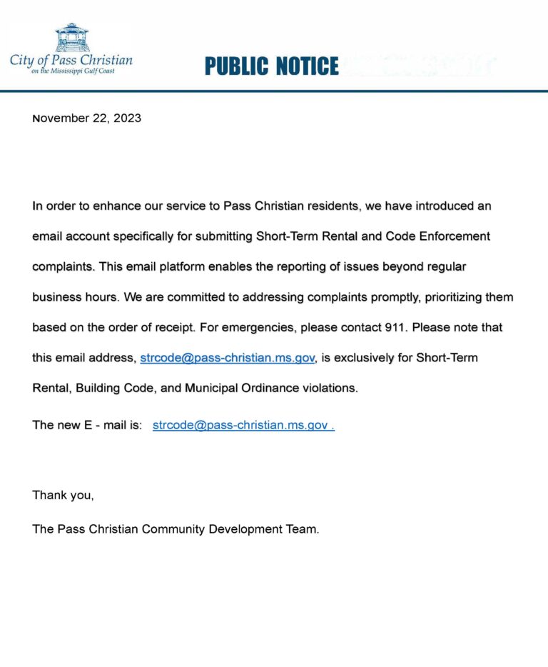 Planning and Zoning City of Pass Christian