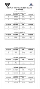 Raiders Schedule