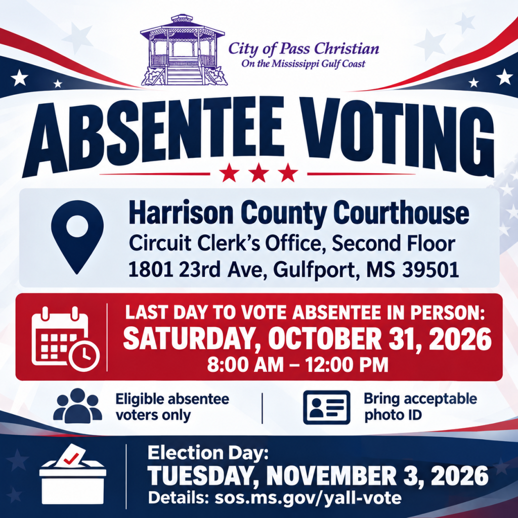 Pass Christian Absentee Voting Poster