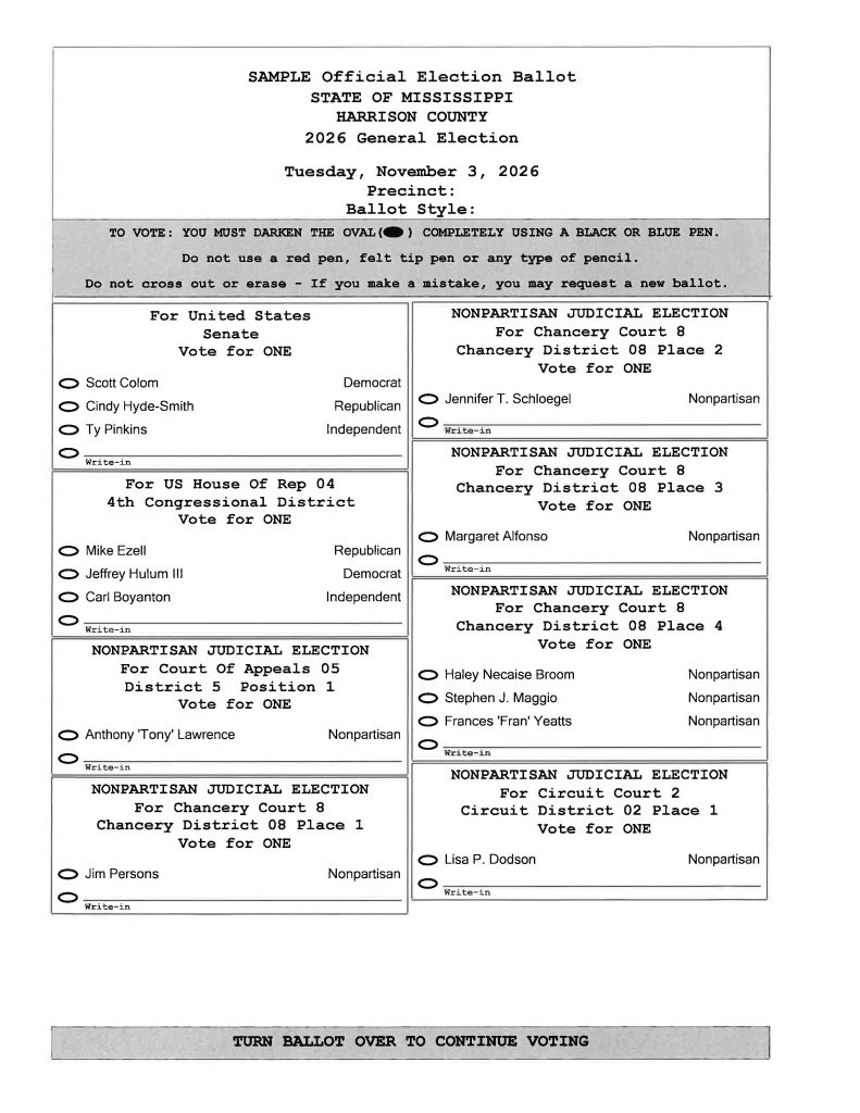 Sample Ballot Page 1